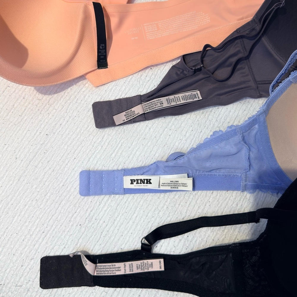 Bundle Deal* PINK Victoria's Secret Bra Set - Black, Purple, Peach, Light Blue - Picture 5 of 5
